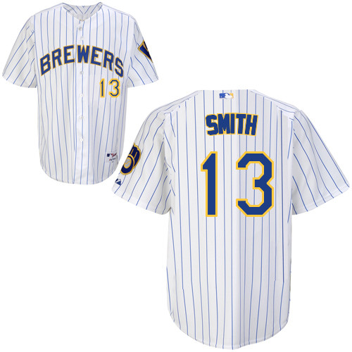 Will Smith #13 mlb Jersey-Milwaukee Brewers Women's Authentic Alternate Home White Baseball Jersey